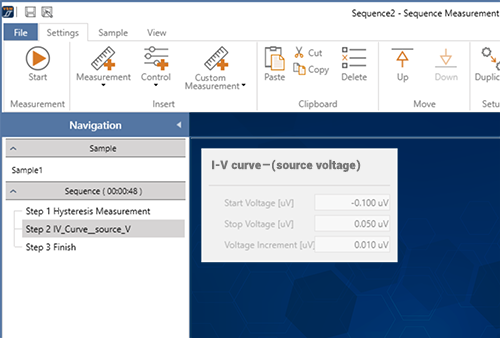 software-sequence Sequence screen